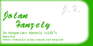 jolan hanzely business card